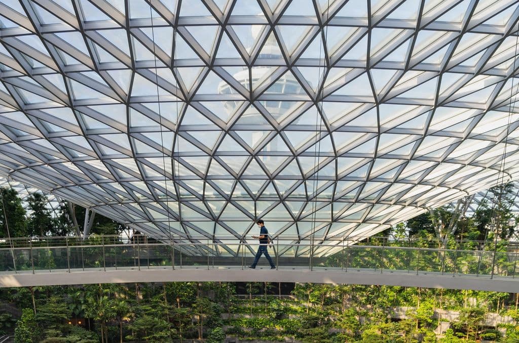 Architecture in Singapore airport.