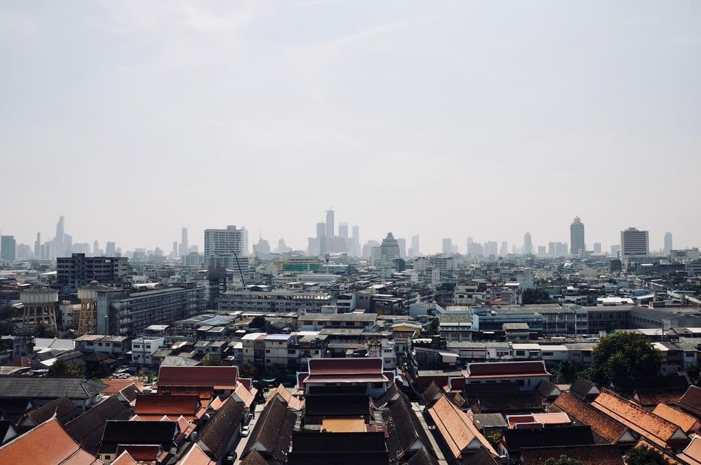 Skyline of Bangkok.