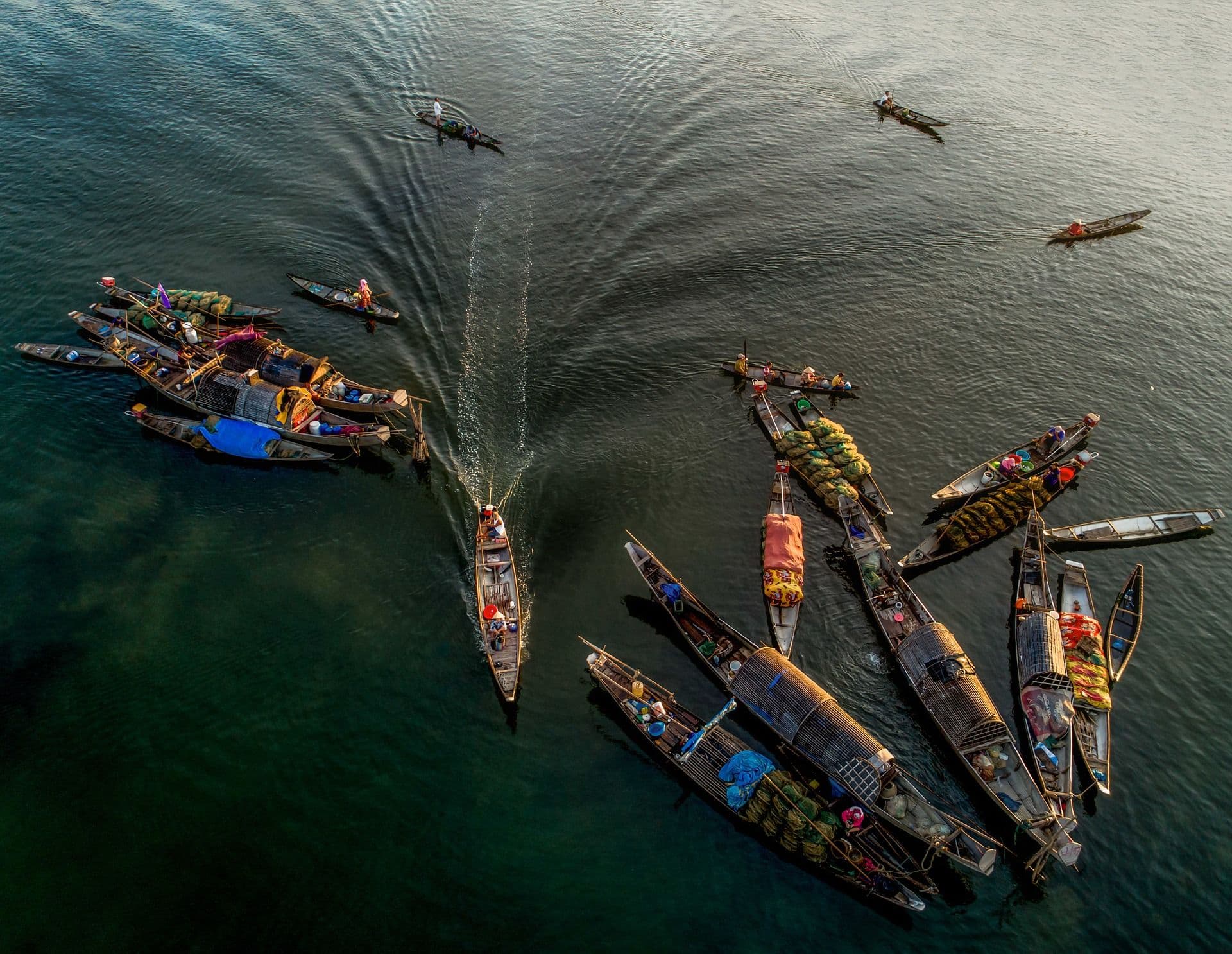 Fishermen on the water.