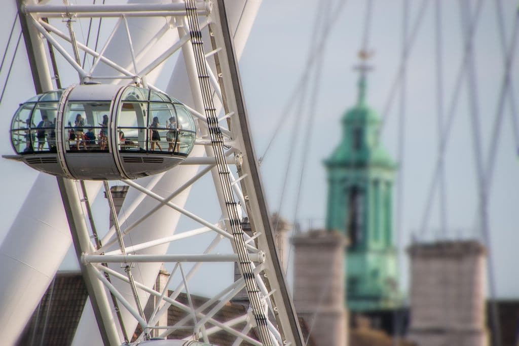 A close-up of the London Eye.