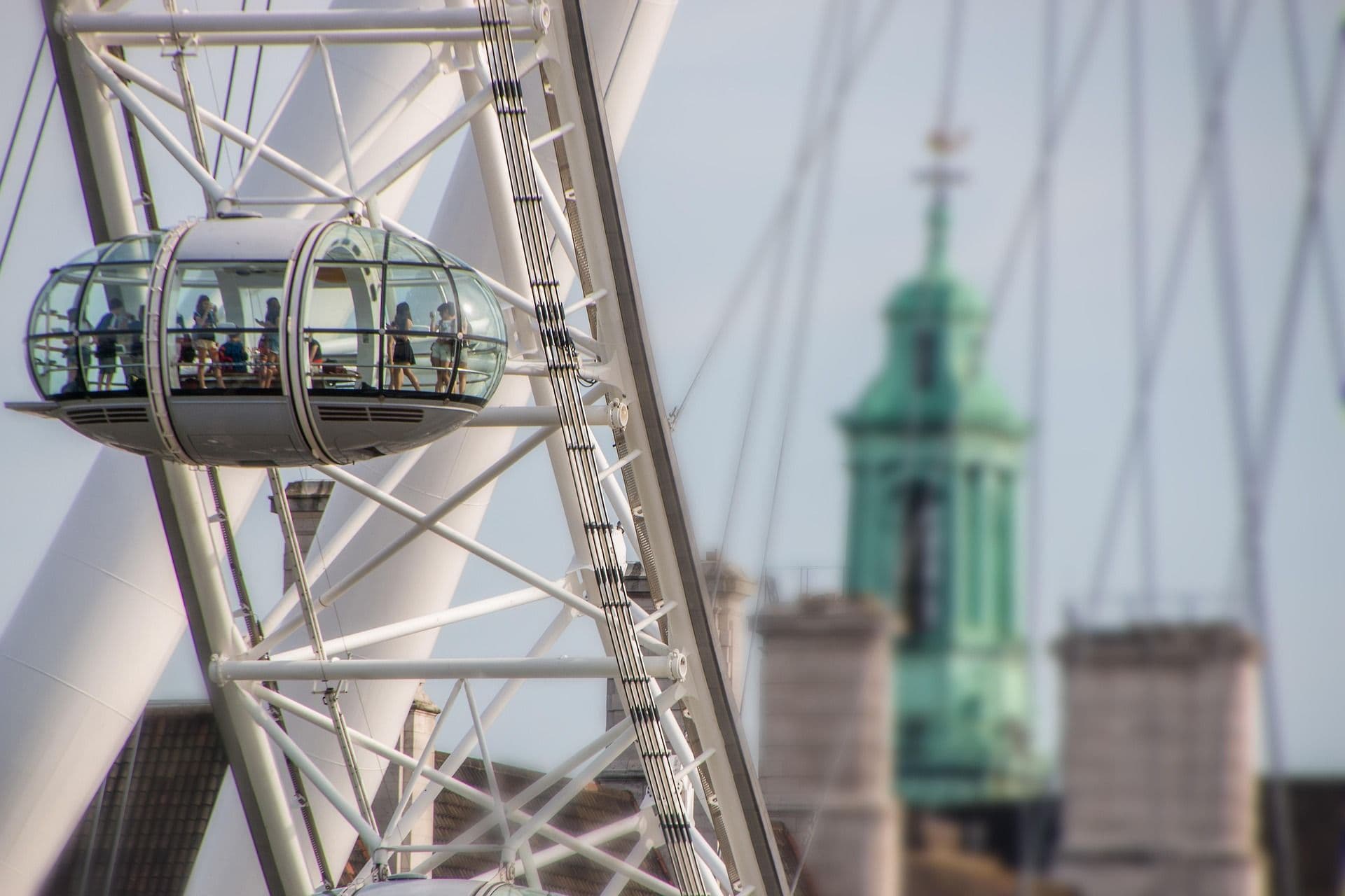 A close-up of the London Eye.