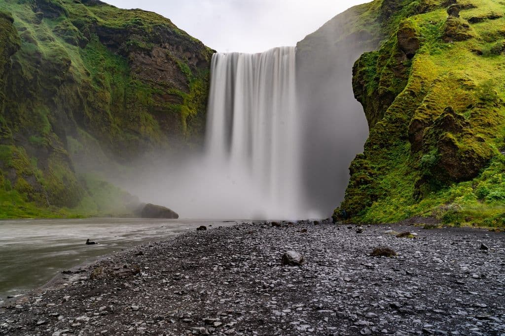 Waterfall in Iceland.